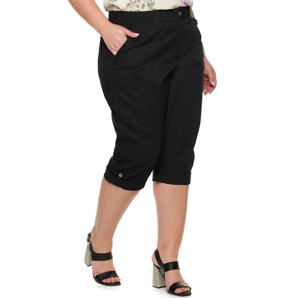 EVRI Pants & Jumpsuits Womens Plus Size Evri Black Utility Capri